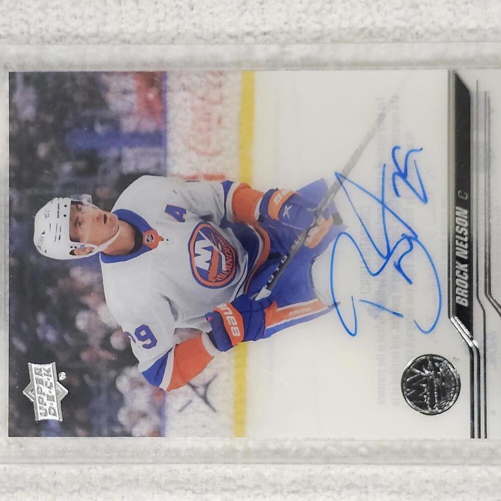 2023-24 Upper Deck Clear Cut Brock Nelson Autographed Hockey Card